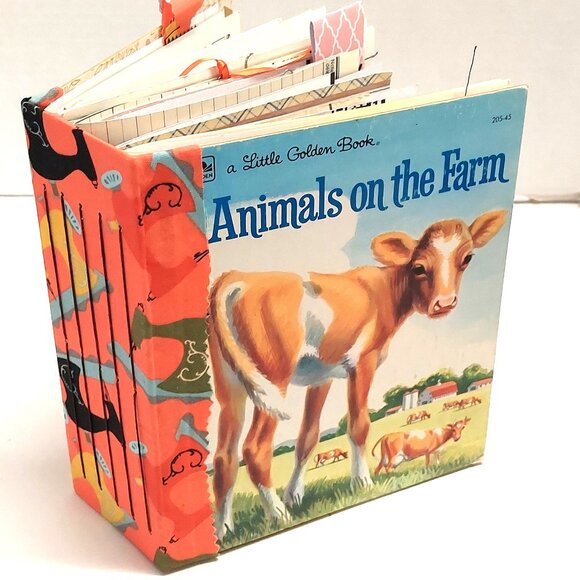 Animals on the Farm Little Golden Book Handmade Blank Junk Journal - Picture 2 of 9
